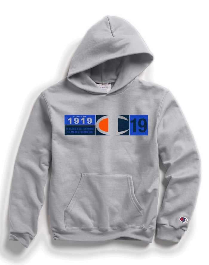 Sudadera Con Capucha Champion Niño - Double Dry Knockout Logo ( Gris ) 8132506-HP